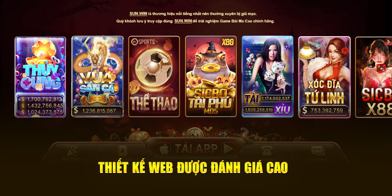 Thiết kế web được đánh giá cao